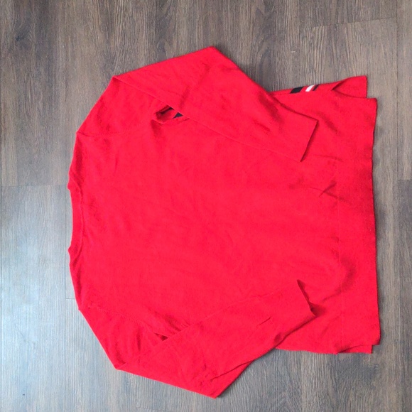 Liz Clairborne Womans Size Large Red Soft Crewneck Sweater Red, Black and White - Picture 4 of 4